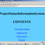 Project Management System menu