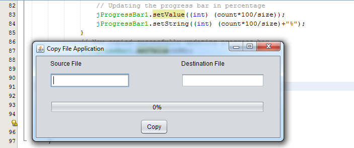 Copy File application - Copying Files using Java Code