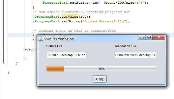 copying progress bar - Copying Files using Java Code