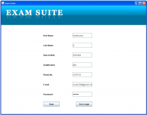 Online Exam Suite register