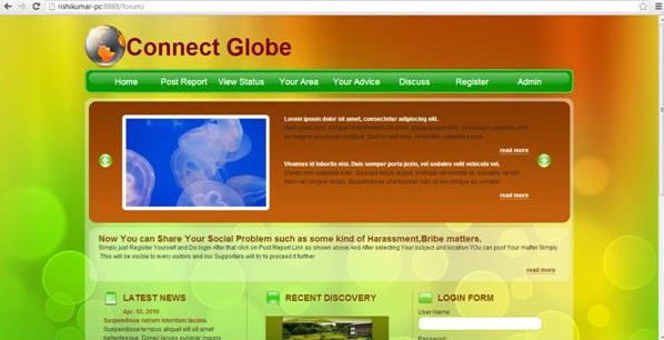Connect Globe project - Connect Globe Project using JSP