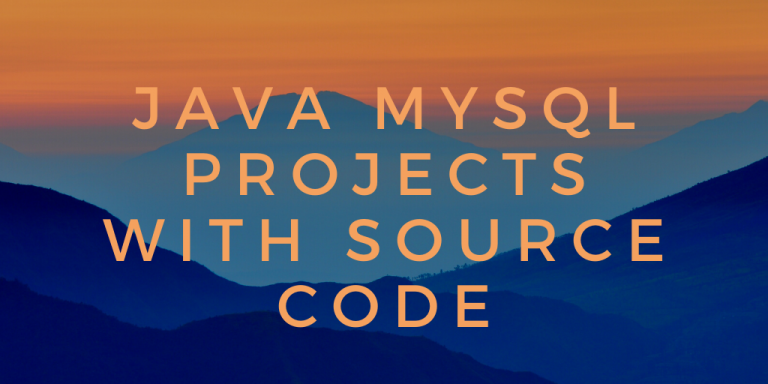 Java mysql projects with source code free download ...